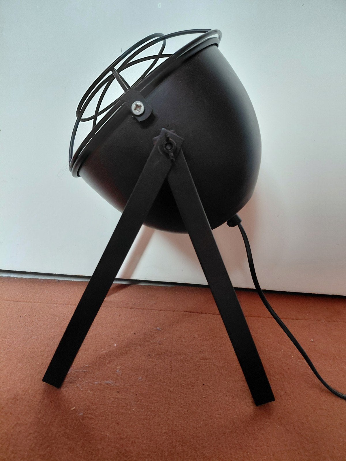Zwarte Industriële Tafellamp/Spot met Rooster, Huis en Inrichting, Lampen | Overige, Overige merken, Gebruikt, Zwart, Industrieel