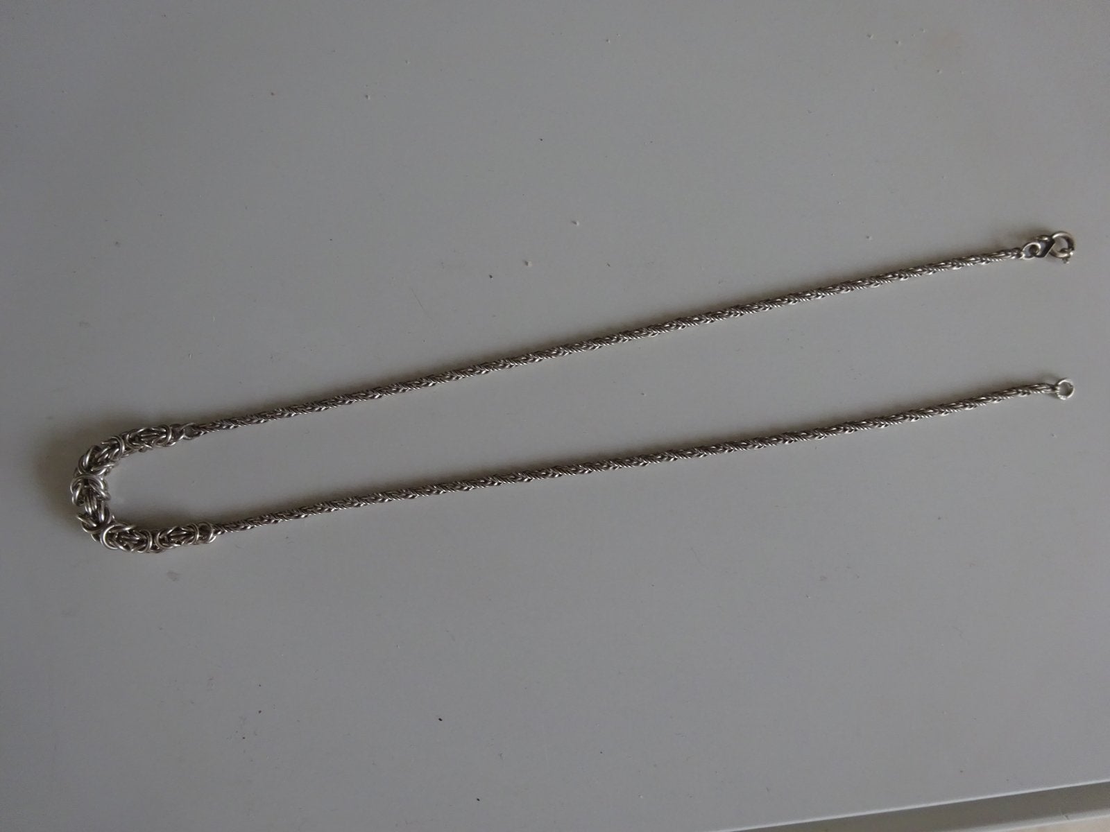 Zilveren ketting met Byzantijnse schakel, Ophalen of Verzenden, Gebruikt, Zilver, Zilver