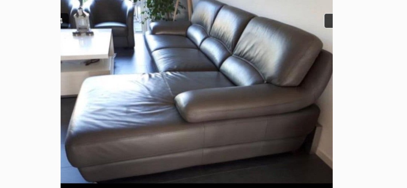Kuka taupe grijs/bruin echt lederen hoekbanksofa en stoelen!, Ophalen, 250 tot 300 cm, Minder dan 75 cm, Hoekbank