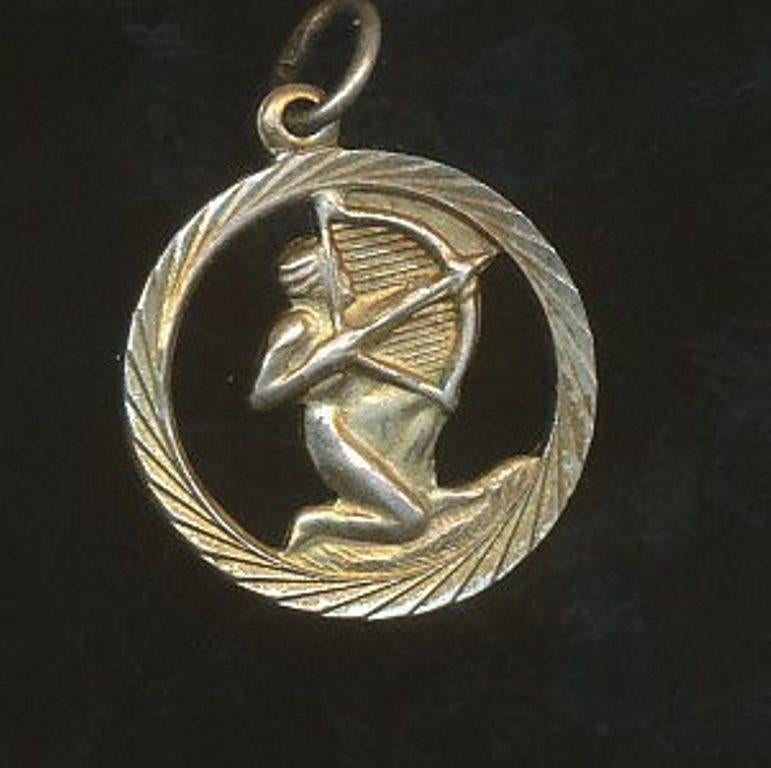 Vintage Sterrenbeeld Hanger Boogschutter Jaren '60/'70, Verzenden, Gebruikt, Zilver, Overige materialen