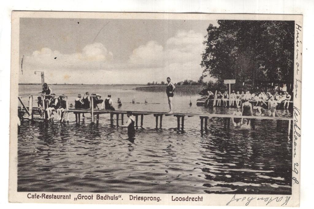Loosdrecht 2 Zwembad de Driesprong 1927, Verzenden, 1920 tot 1940, Gelopen, Noord-Holland