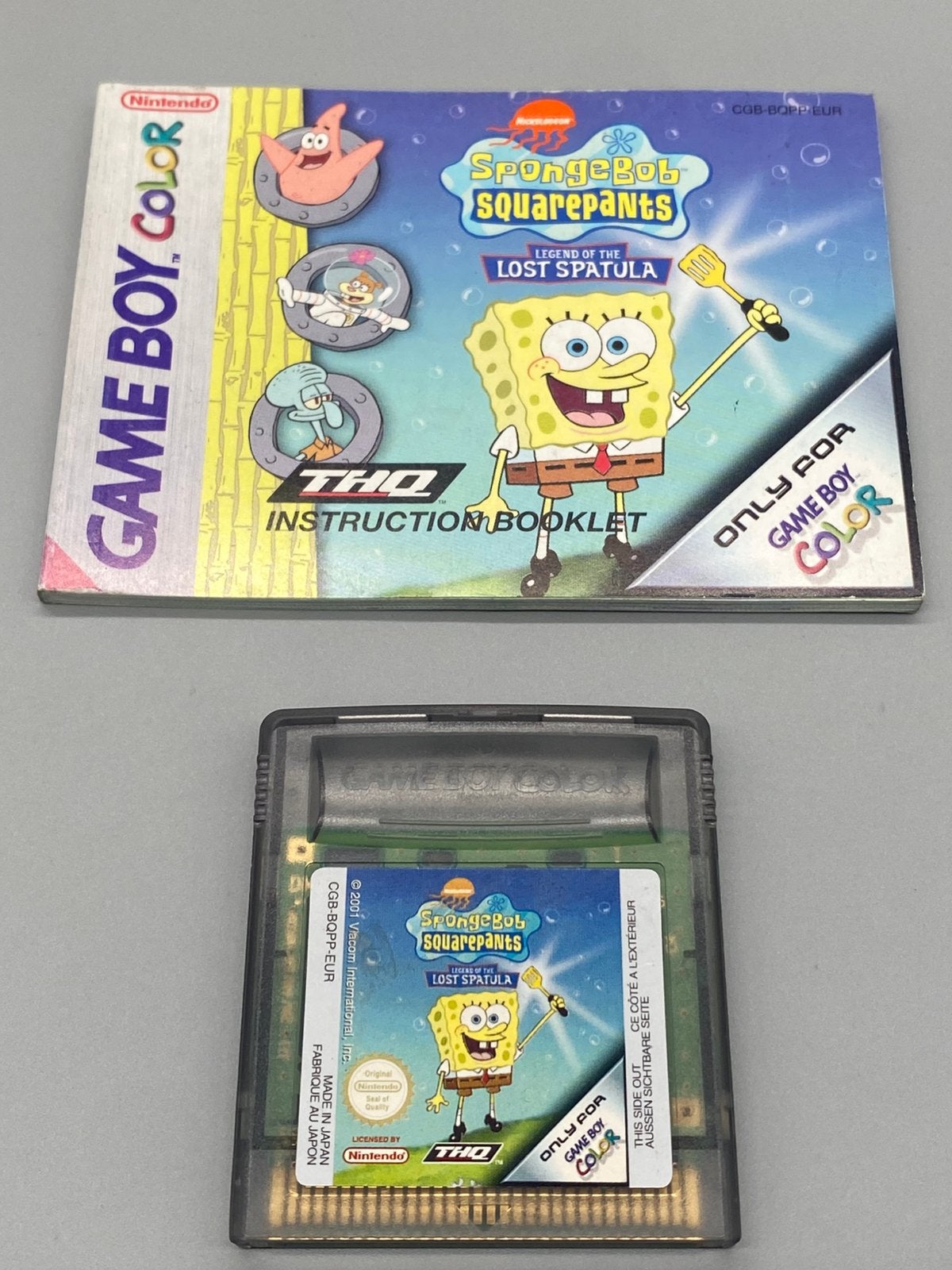 Nintendo Game Boy Color – SpongeBob SquarePants + Boekje GBC, Avontuur en Actie, 1 speler, Ophalen of Verzenden, Zo goed als nieuw