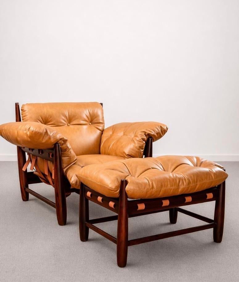 Sergio Rodrigues – Poltrona Mole + Ottoman | 1957, Ophalen, Eenpersoons, Zo goed als nieuw, Minder dan 150 cm
