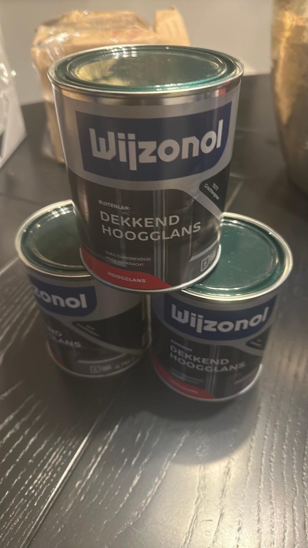 Wyzonol grachtengroen hoogglans 3 voor 50 euro, Ophalen of Verzenden, Nieuw, Groen, Lak