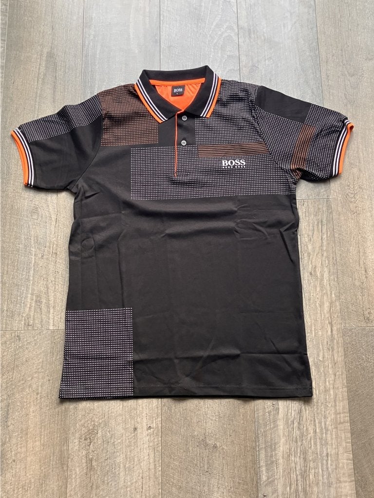 Zwart-oranje sport polo 100% katoen maat L, Ophalen of Verzenden, Nieuw, Maat 52/54 (L), Zwart