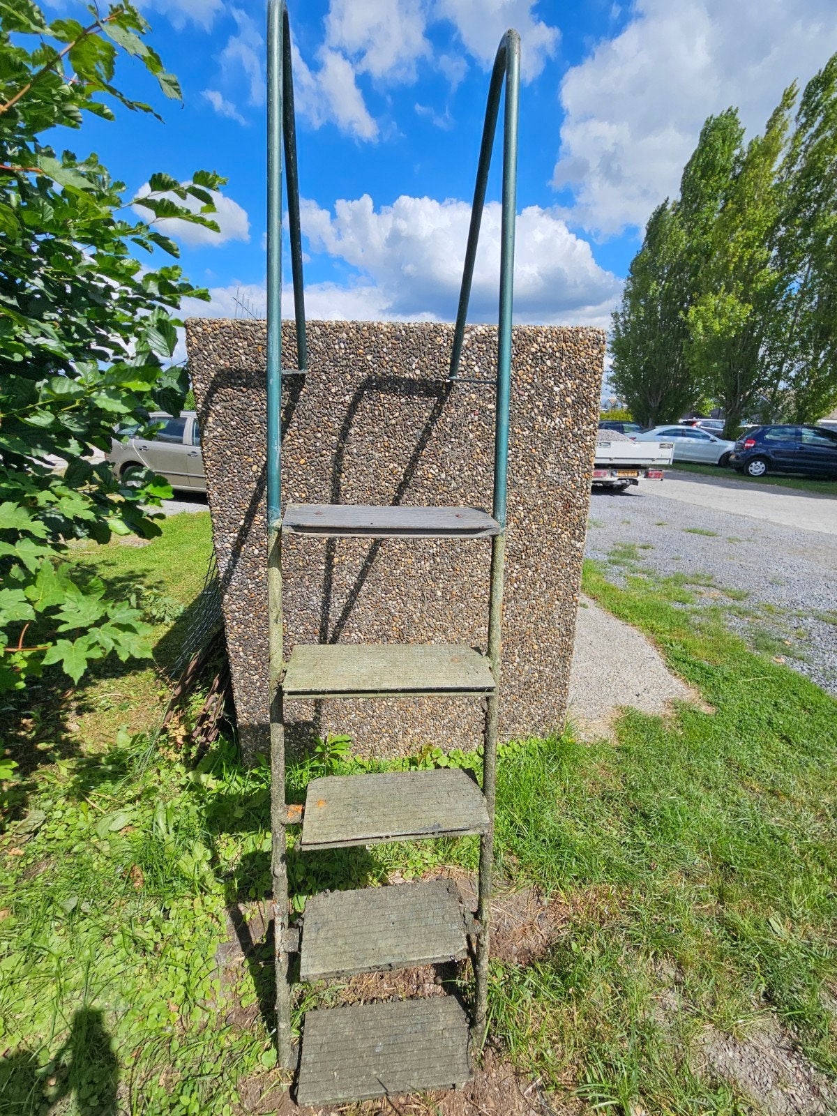 Stalen zwemtrap 5 treden met kunststof opstap, Ophalen, Gebruikt, Overige typen