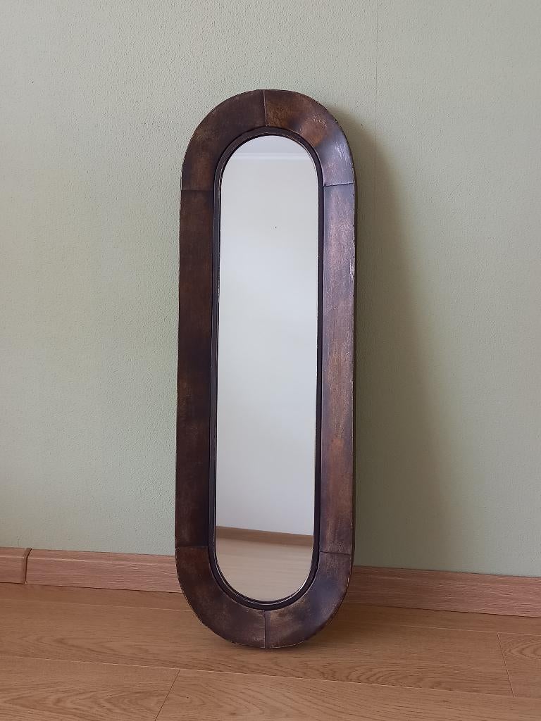 PTMD Darcio ovale spiegel met koperkleurig metalen frame, Ophalen, Minder dan 50 cm, 100 tot 150 cm, Zo goed als nieuw