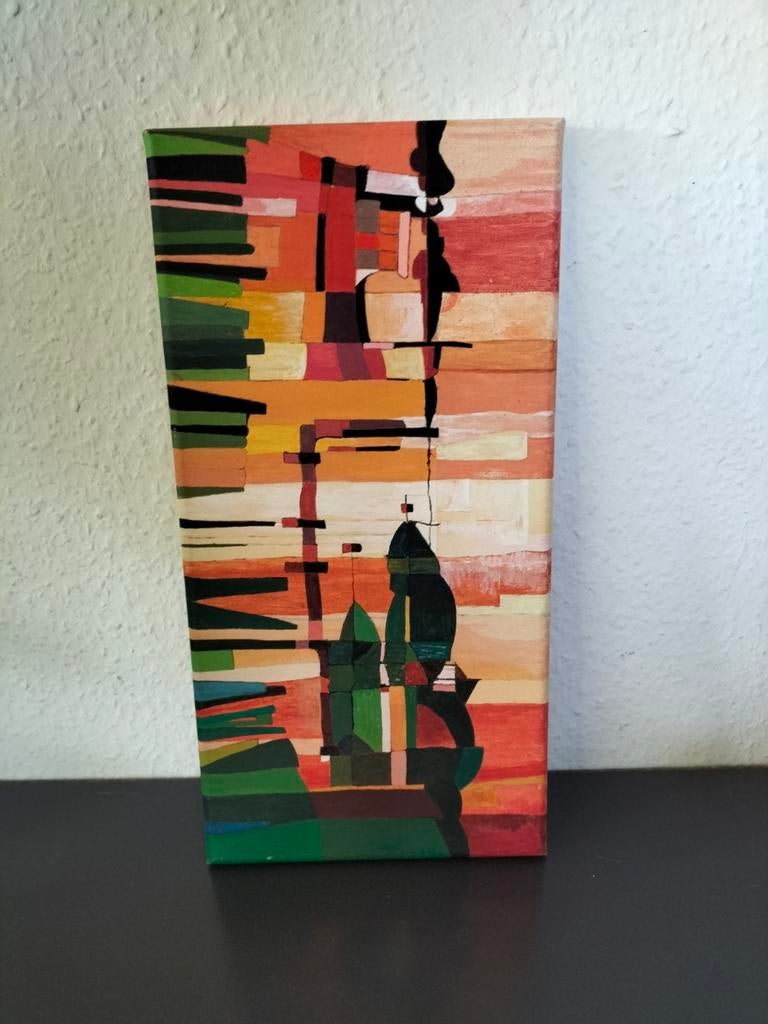 kleurrijk schilderij op doek in de stijl van Ton Schulten, Ophalen