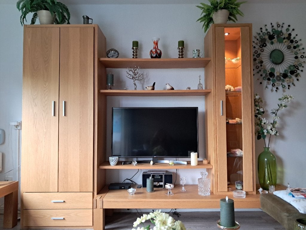 Wandkast eiken, Huis en Inrichting, Kasten | Wandmeubels, Ophalen, 250 tot 300 cm, Met deur(en), 200 cm of meer