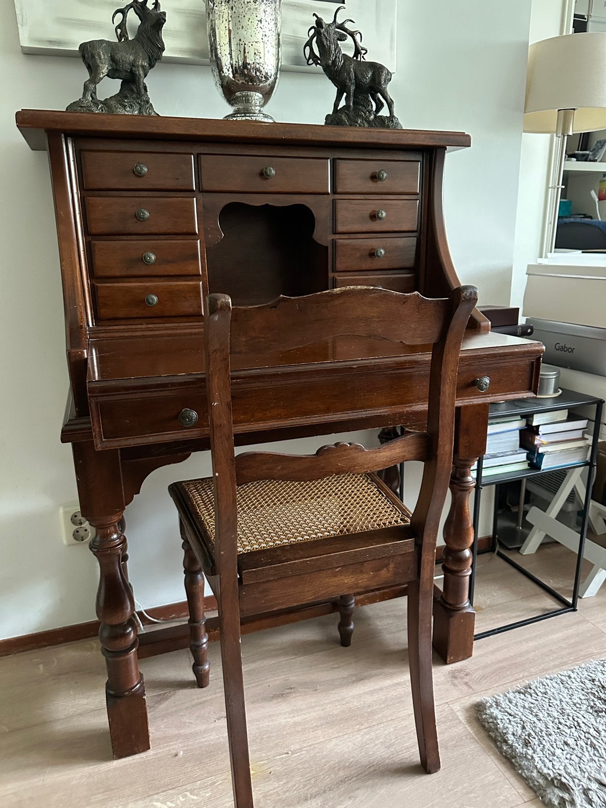 Secretaire mahonie, bureau (ophalen vóór 3/10), Ophalen, Zo goed als nieuw