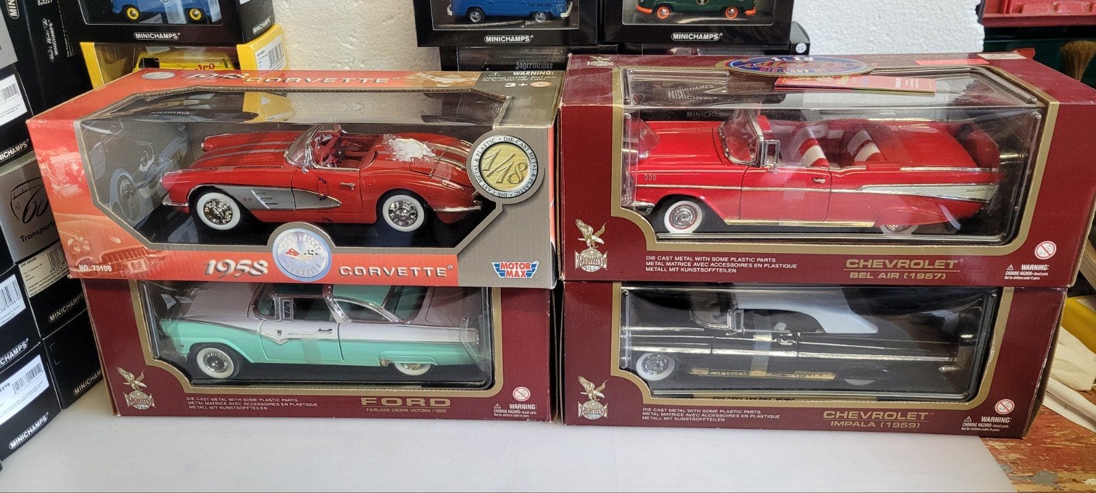 4 stuks Amerikanen Motormax en Road Legends, Hobby en Vrije tijd, Ophalen of Verzenden, Zo goed als nieuw, Auto, Overige merken