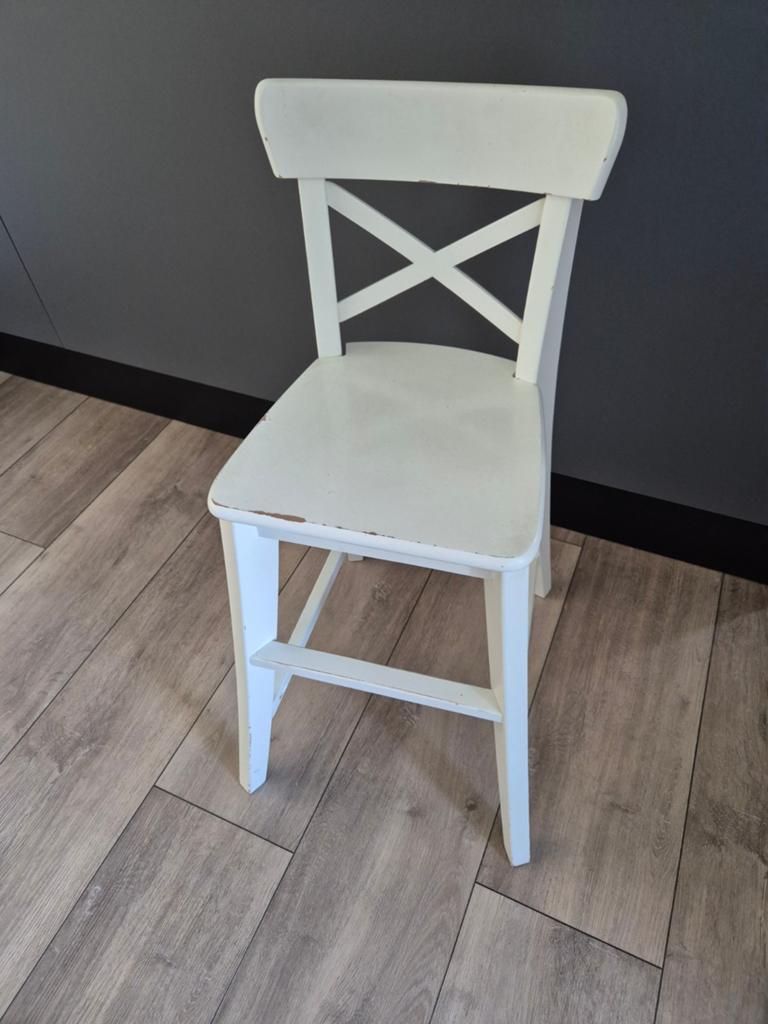 IKEA Ingolf kinderstoel - Gebruikt, wit houten stoel, Ophalen, Gebruikt, Wit, Eén