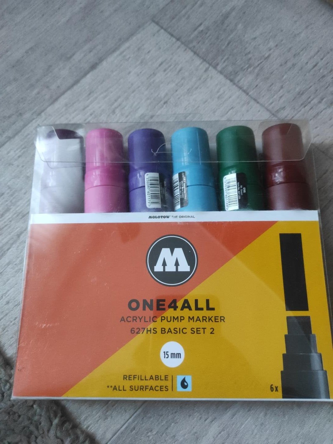 Molotow ONE4ALL 627HS 15mm Basic Set 2 – 6 markers – Nieuw, Ophalen, Nieuw, Acrylverf