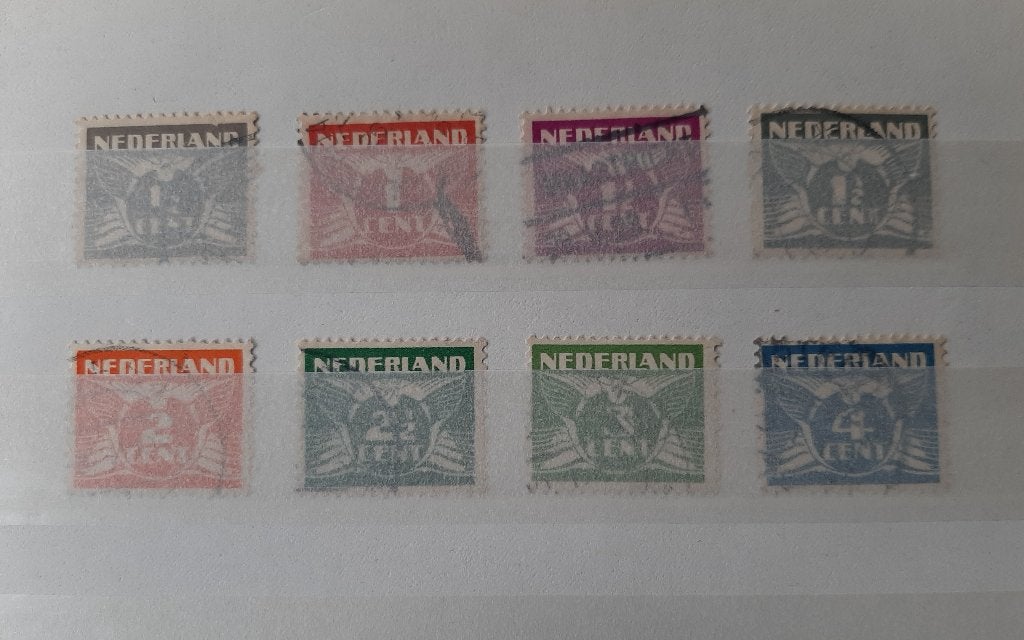 1924 Nederland 8 Postzegels Vliegende Duif Gestempeld, Ophalen, Gestempeld