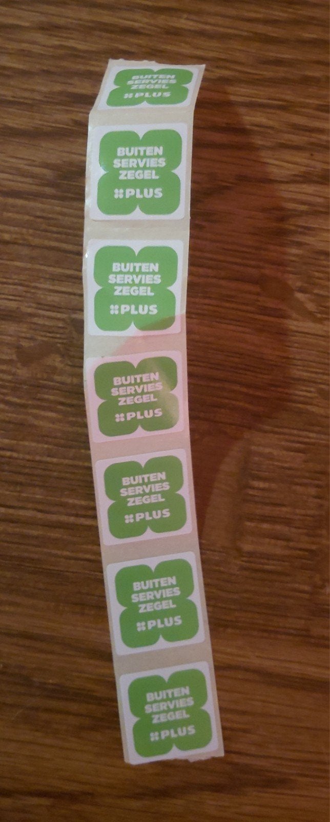 Buitenservies zegels Plus, Hobby en Vrije tijd, Spaarzegeltjes, Verzenden, Winkel, Super of Benzinepomp, Zegels, Bonnen of Punten