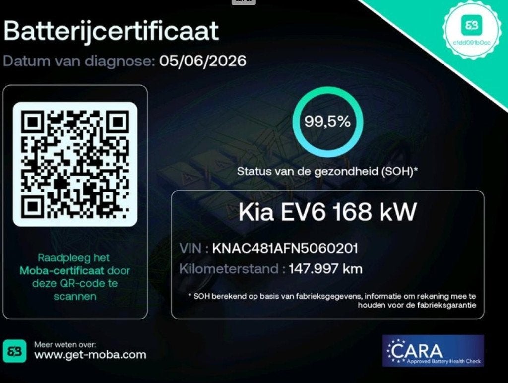 Kia EV6 GT-Line 77.4 kWh 100% SOH PANO|MEMORY|TREKHAAK, Auto's, Kia, Automaat, 228 pk, Achterwielaandrijving, Gebruikt