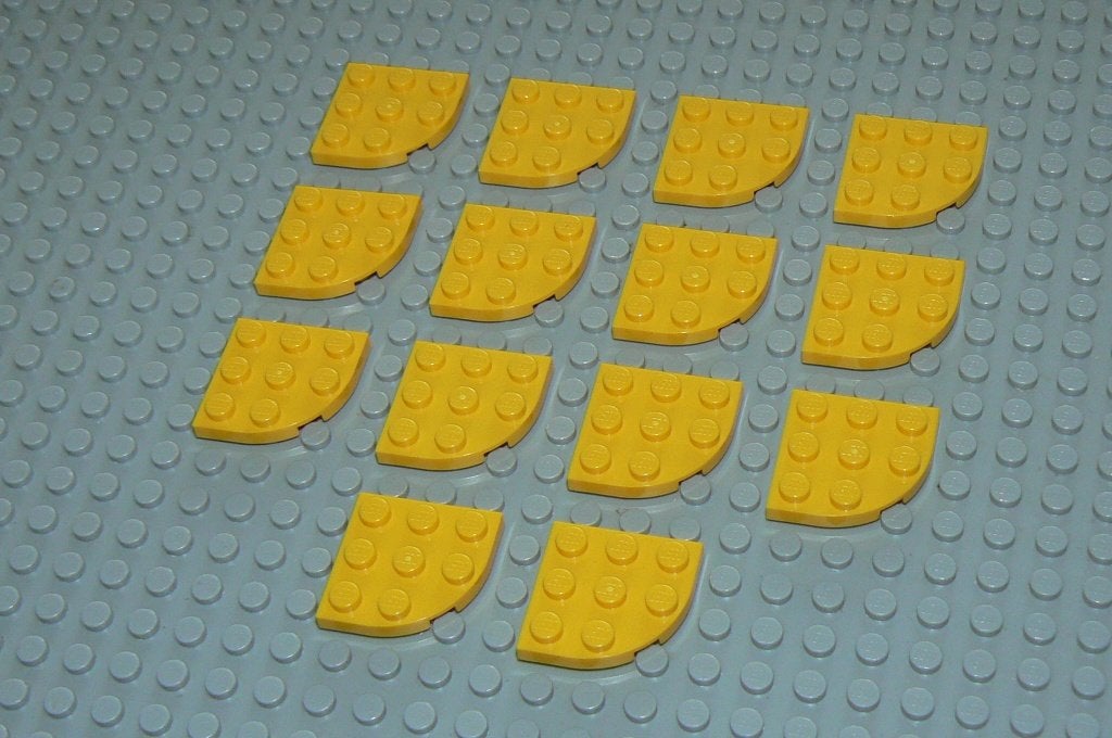 L559 Gebogen plaatjes 3x3 geel 14 st., Kinderen en Baby's, Speelgoed | Duplo en Lego, Ophalen of Verzenden, Nieuw, Losse stenen