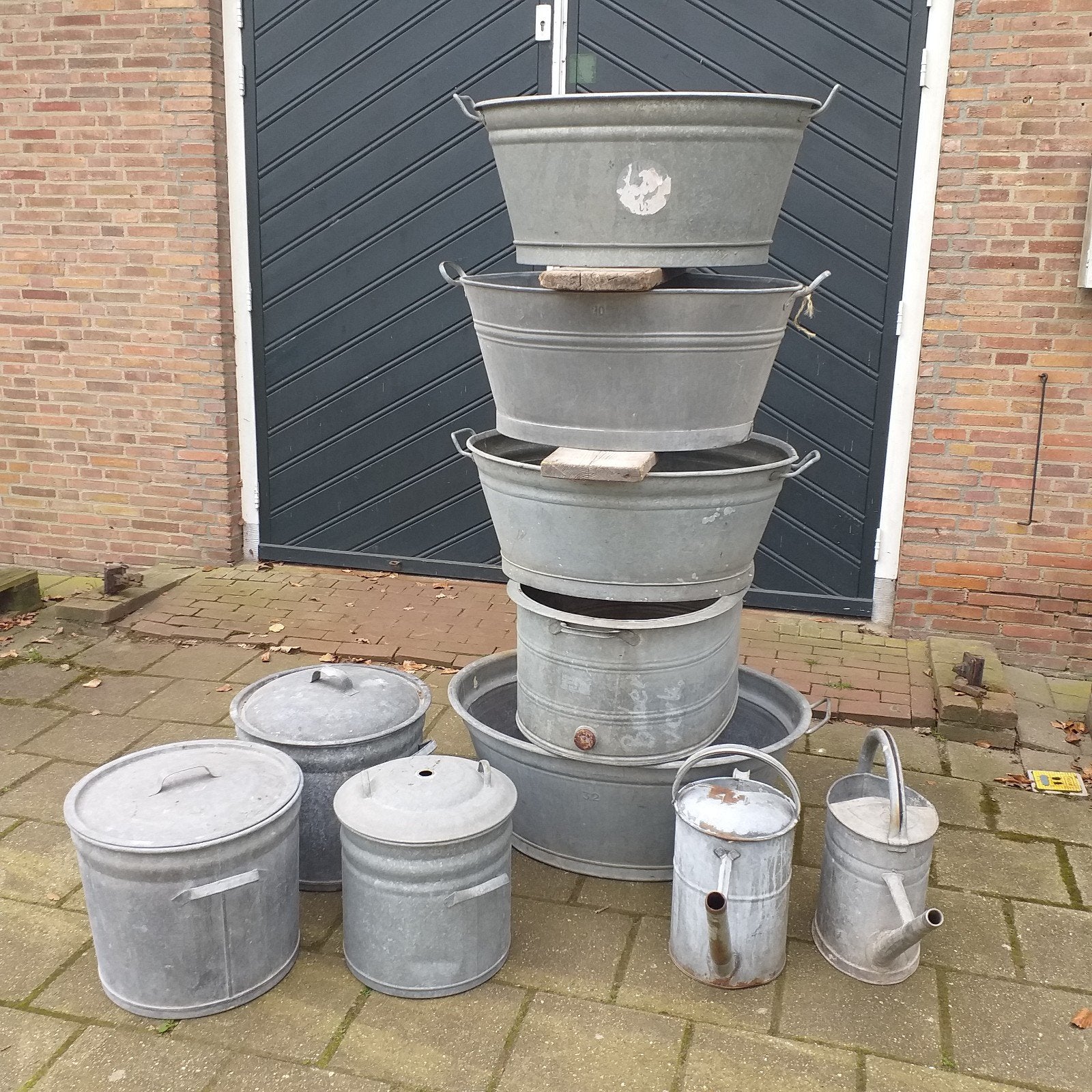 Zinken gieter , teil, weckketel, wastobbe vanaf 15,- per .st, Ophalen