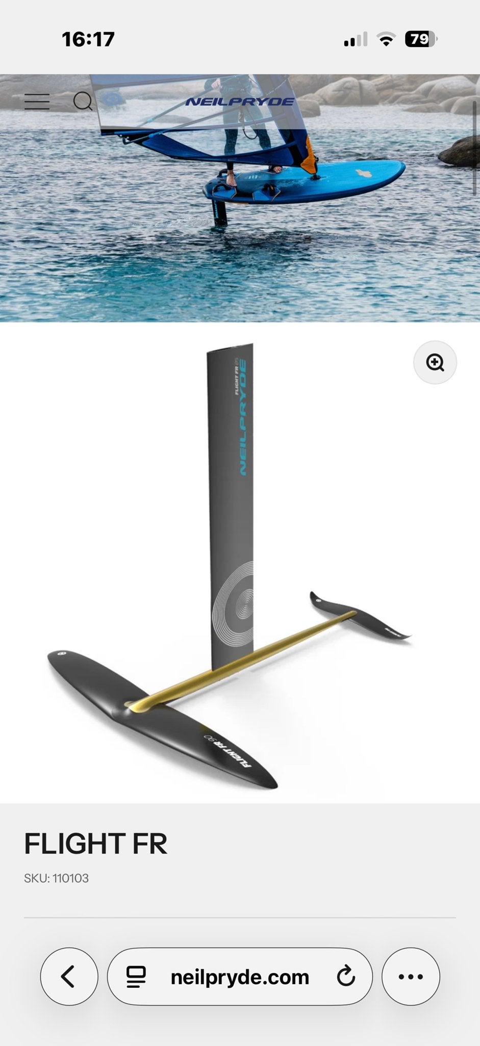 NeilPryde Flight FR 85 Windsurf Foil, Watersport en Boten, Met draagtas, Ophalen of Verzenden, Zo goed als nieuw, Neilpryde