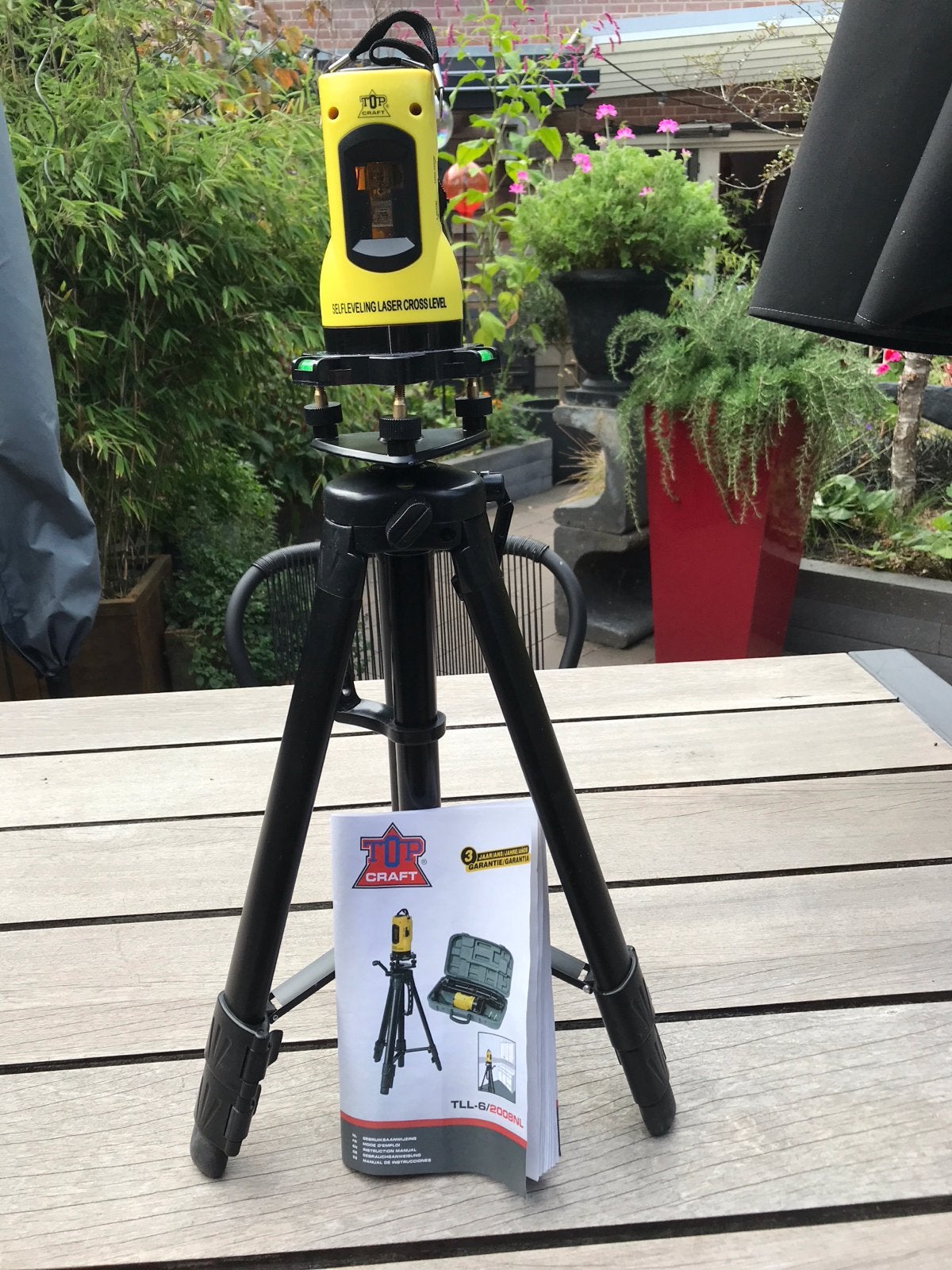 Top Craft zelfnivellerende kruislijnlaser met statief, Doe-het-zelf en Verbouw, Ophalen, Zo goed als nieuw, Licht