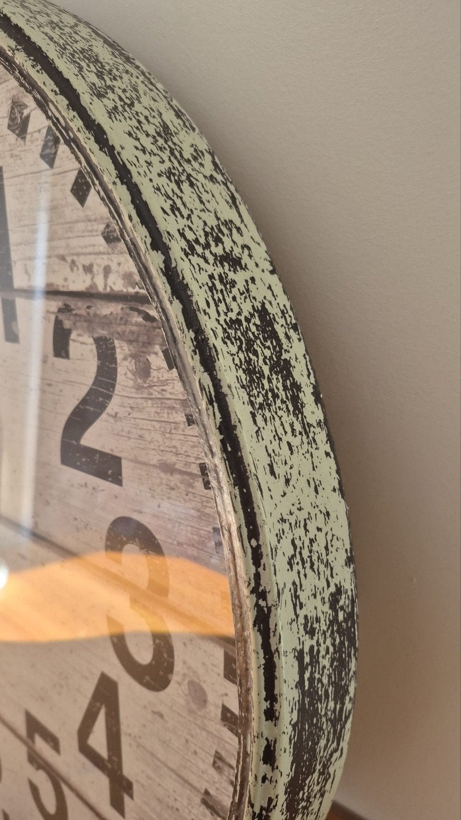 Grote wandklok met vintage look, Ophalen