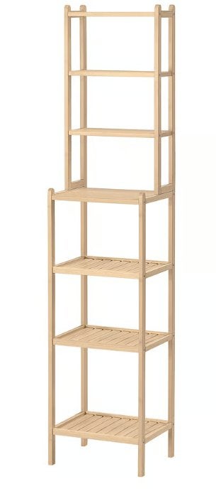 STEGESUND Open kast, licht bamboe, 36x28x162 cm, Ophalen, (Half)hoge kast, Minder dan 50 cm, Nieuw