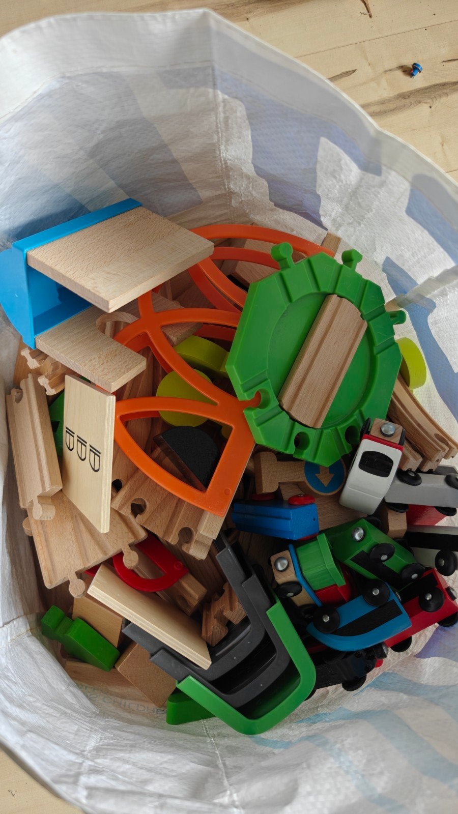 Grote houten treinbaan set met diverse accessoires, Ophalen, Gebruikt, Overige typen