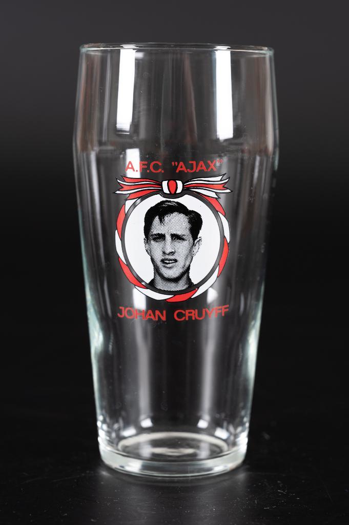 Bierglas A.F.C. Ajax met Johan Cruyff, Ophalen of Verzenden, Zo goed als nieuw, Ajax, Overige typen