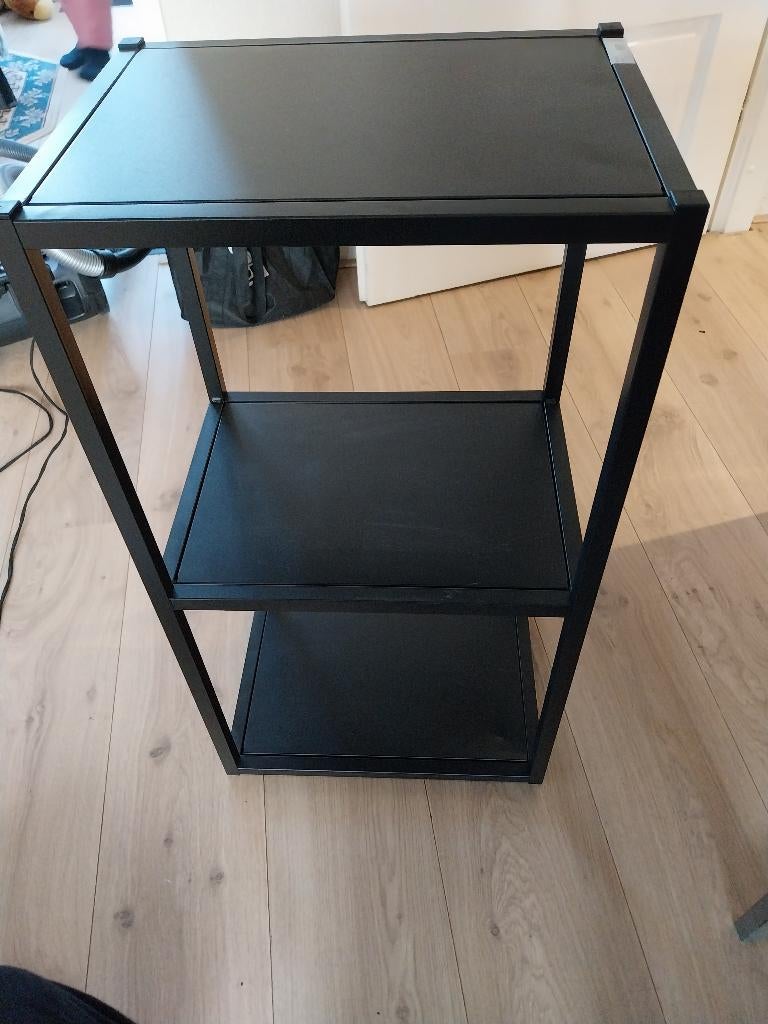 ZWARTE OPBERG REK, Huis en Inrichting, Woonaccessoires | Cd- en Dvd-rekken, Ophalen, Zo goed als nieuw, Metaal, 25 tot 75 discs