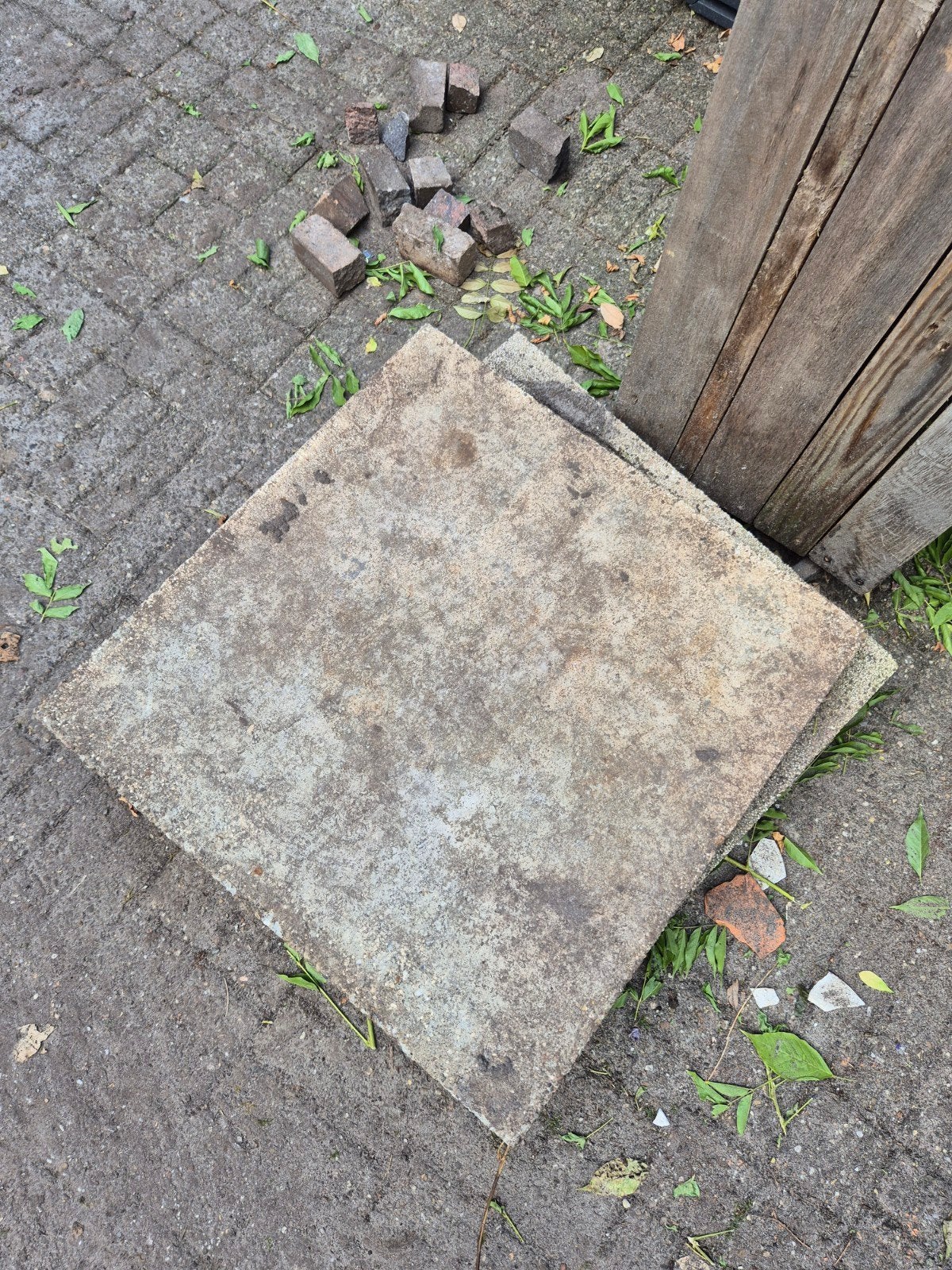 6 Grote Terrastegels 60x60 cm, Ophalen, Gebruikt, Beton, Terrastegels