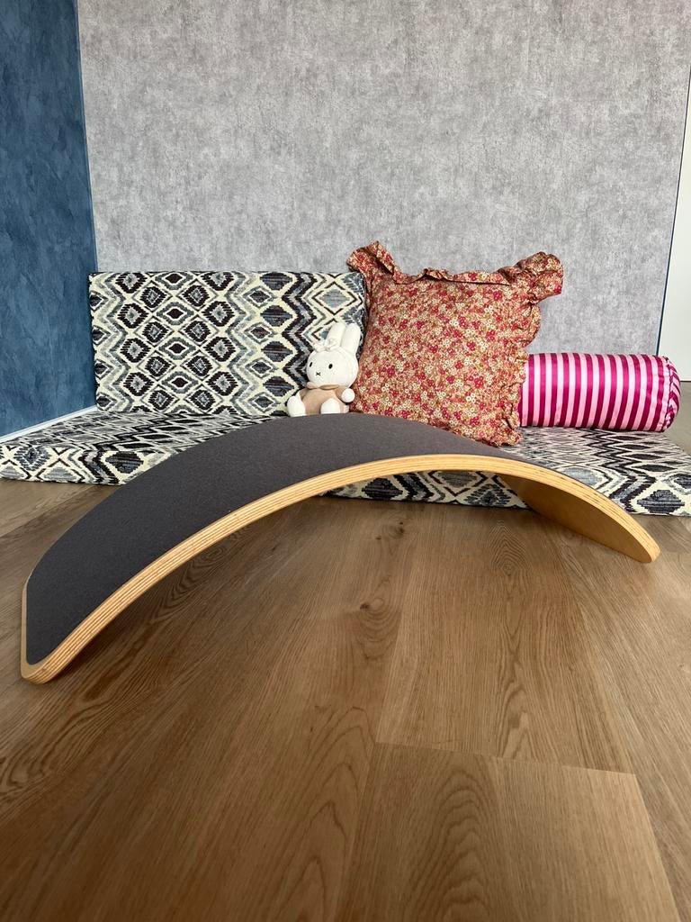 Montessori / Waldorf Wobbel board met vilt speelgoed, Ophalen of Verzenden, Zo goed als nieuw