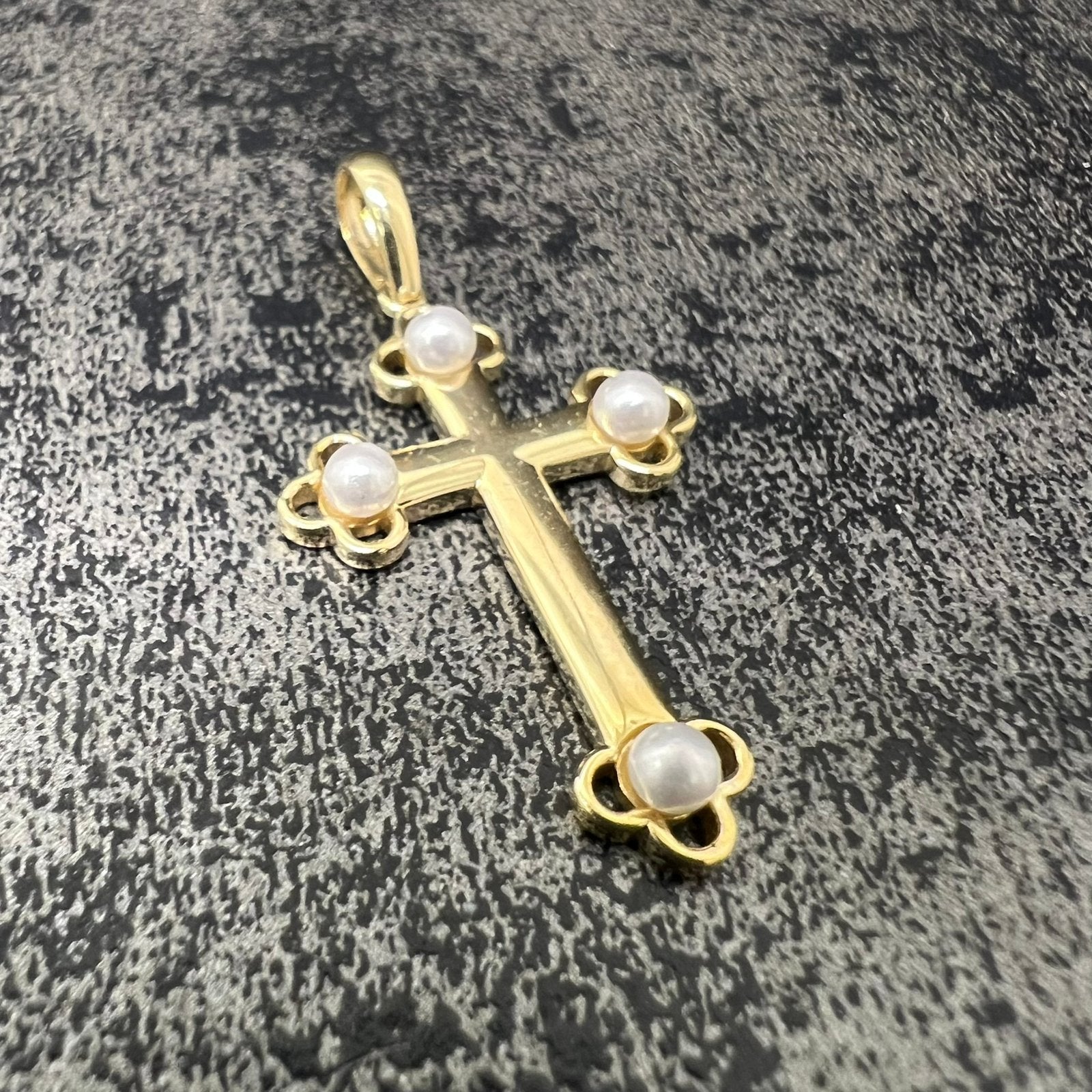 14 karaat gouden kruis jezus hanger, Ophalen of Verzenden, Zo goed als nieuw, Goud, Kruis of Symbool