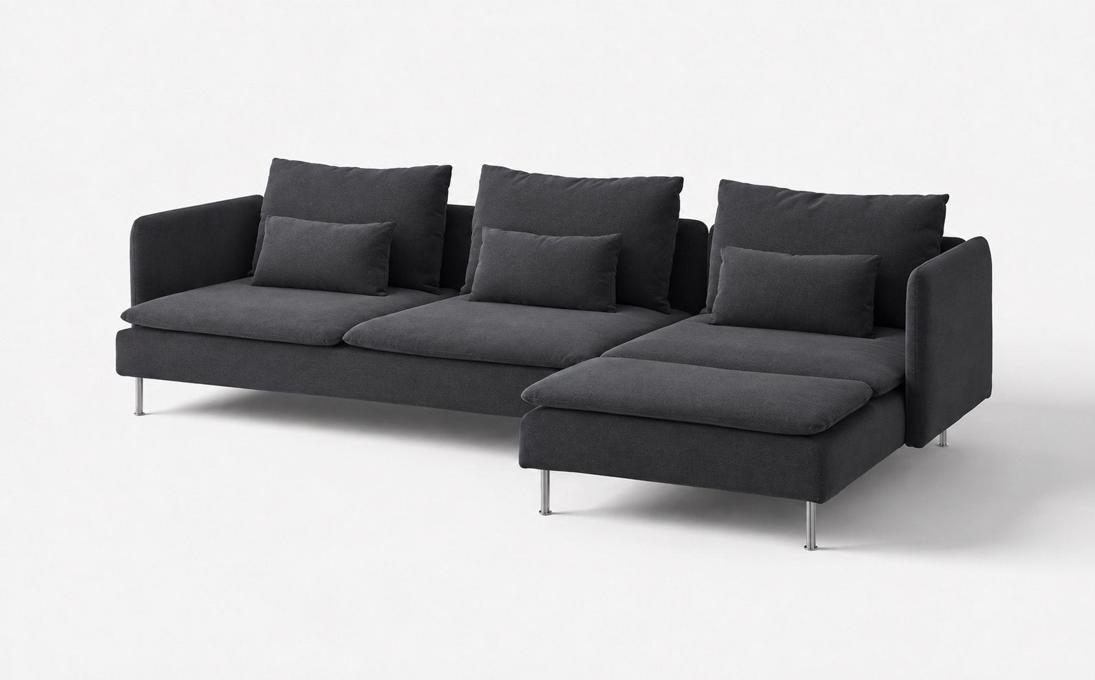 Drie zits ikea SÖDERHAMN bank, met chaise longue, Ophalen, Zo goed als nieuw, Vierpersoons of meer