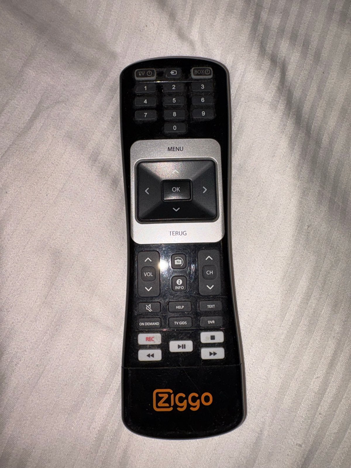 Ziggo Afstandsbediening met QWERTY-toetsenbord, Ophalen of Verzenden, Gebruikt, Origineel, Tv