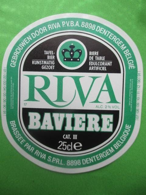 bieretiket Belgie 19-5 (7S) riva, Ophalen of Verzenden, Gebruikt, Overige typen, Overige merken