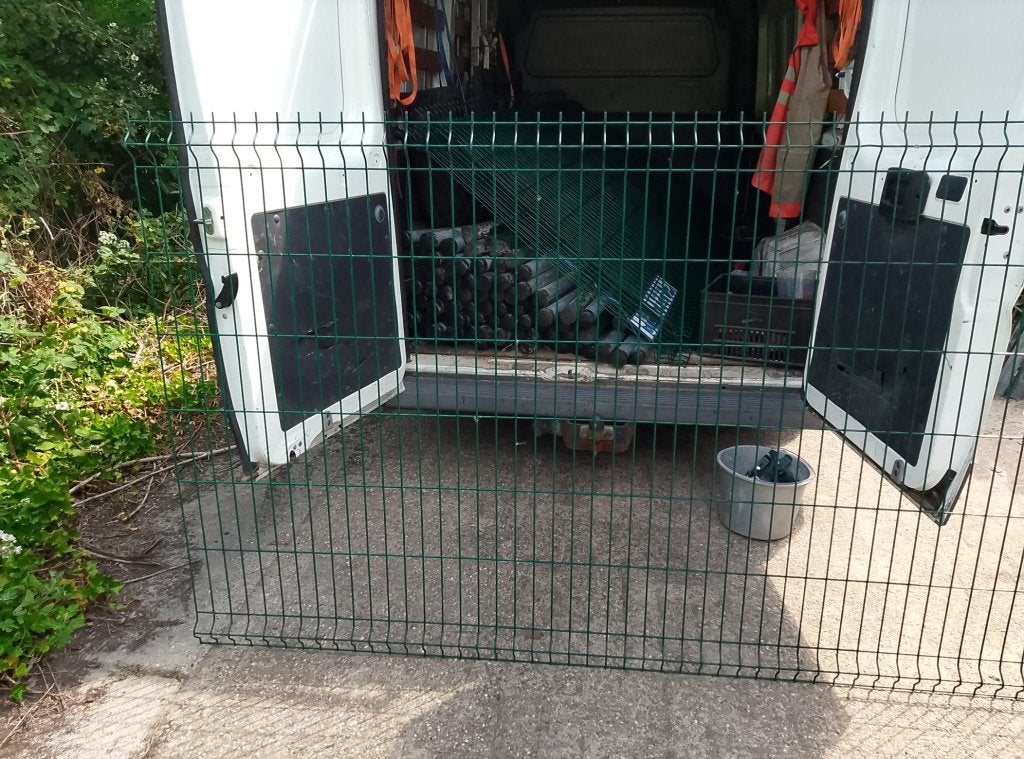 Enkel  staafmat, Tuin en Terras, Ophalen, Zo goed als nieuw, IJzer, Dubbelstaafmat hekwerk