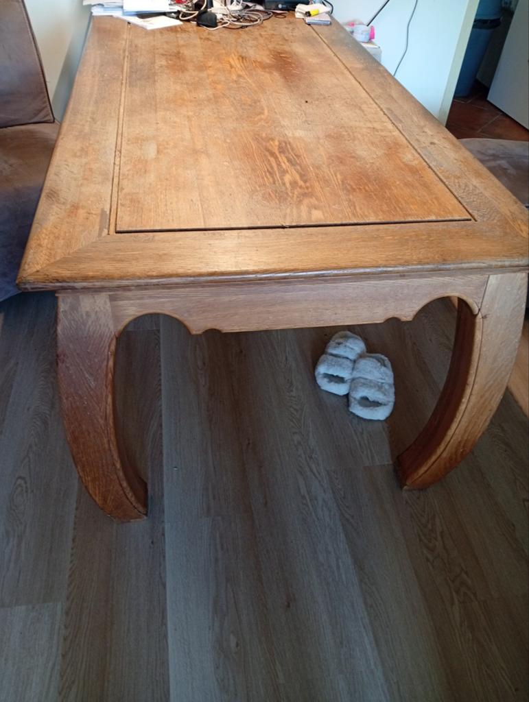 Eettafel en bijpassende salontafel (EETTAFEL VERKOCHT), Huis en Inrichting, Tafels | Eettafels, Gebruikt, Eikenhout, 150 tot 200 cm