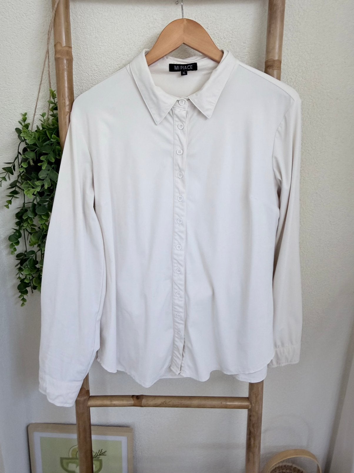 Mi Piace travelstof blouse maat xl, Ophalen of Verzenden, Zo goed als nieuw, Maat 42/44 (L), Wit