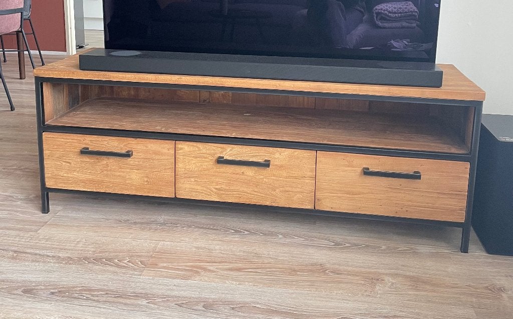 Mooi Pront wonen tv-meubel  €200!!!, Ophalen, 100 tot 150 cm, Eikenhout, Zo goed als nieuw