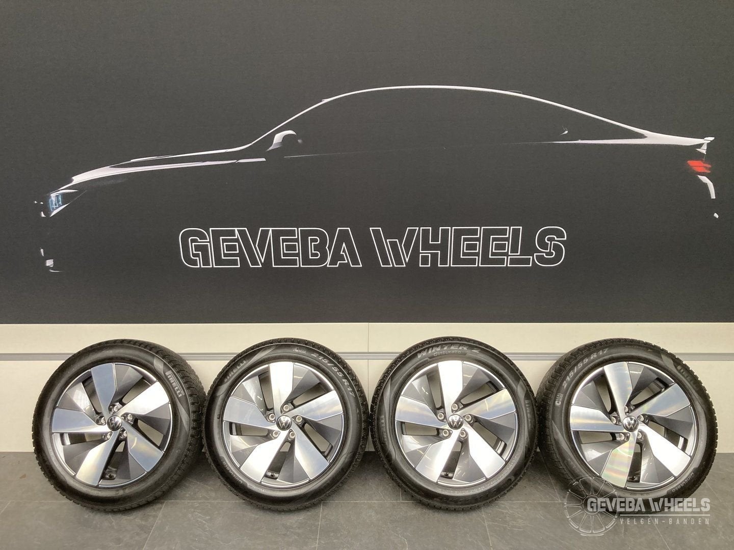 17” originele Volkswagen Passat B9 velgen + winterbanden 3J0, -, -, Banden en Velgen, 17 inch