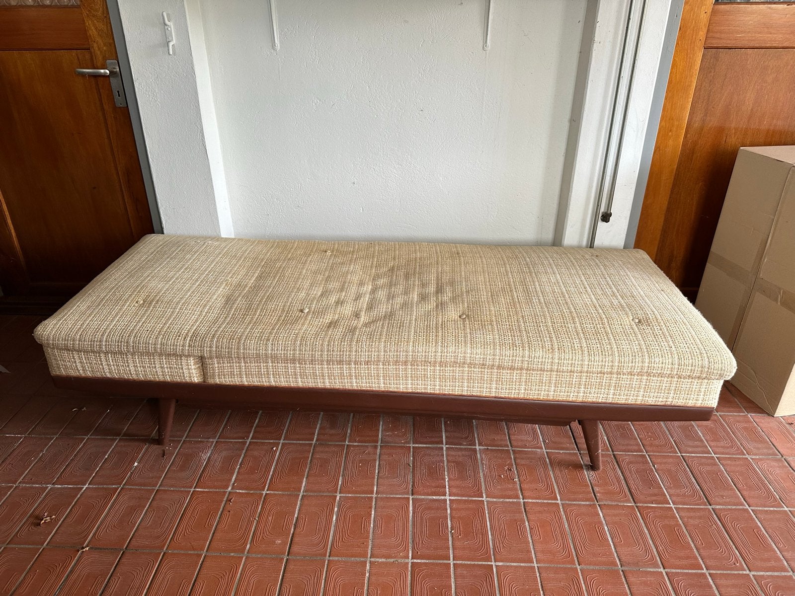 Vintage Verstelbaar Bed met Lade - Hoogte Verstelbaar, Antiek en Kunst, Ophalen of Verzenden
