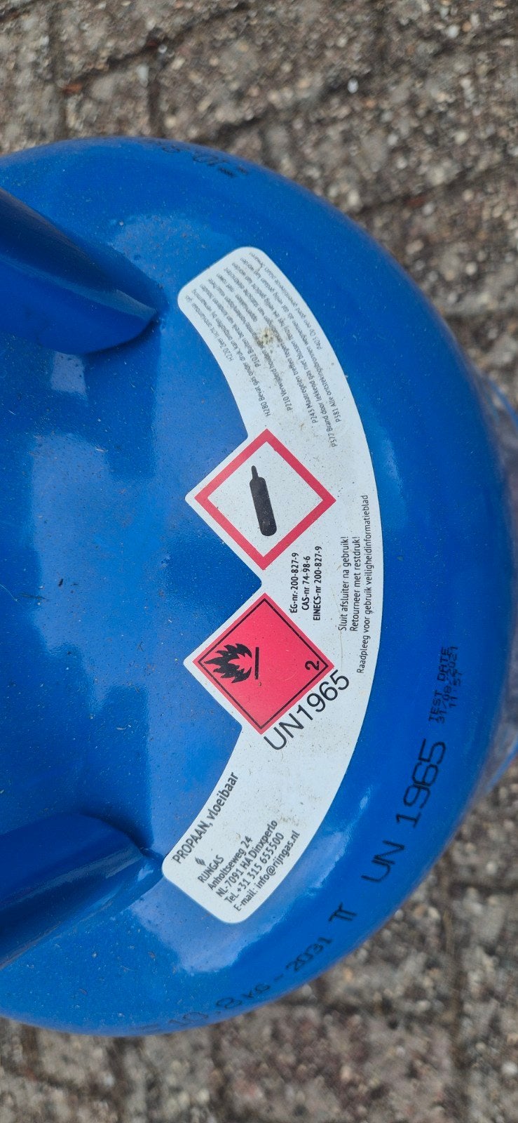 10,8 kg gasfles - RijnGas, Ophalen of Verzenden, Gebruikt