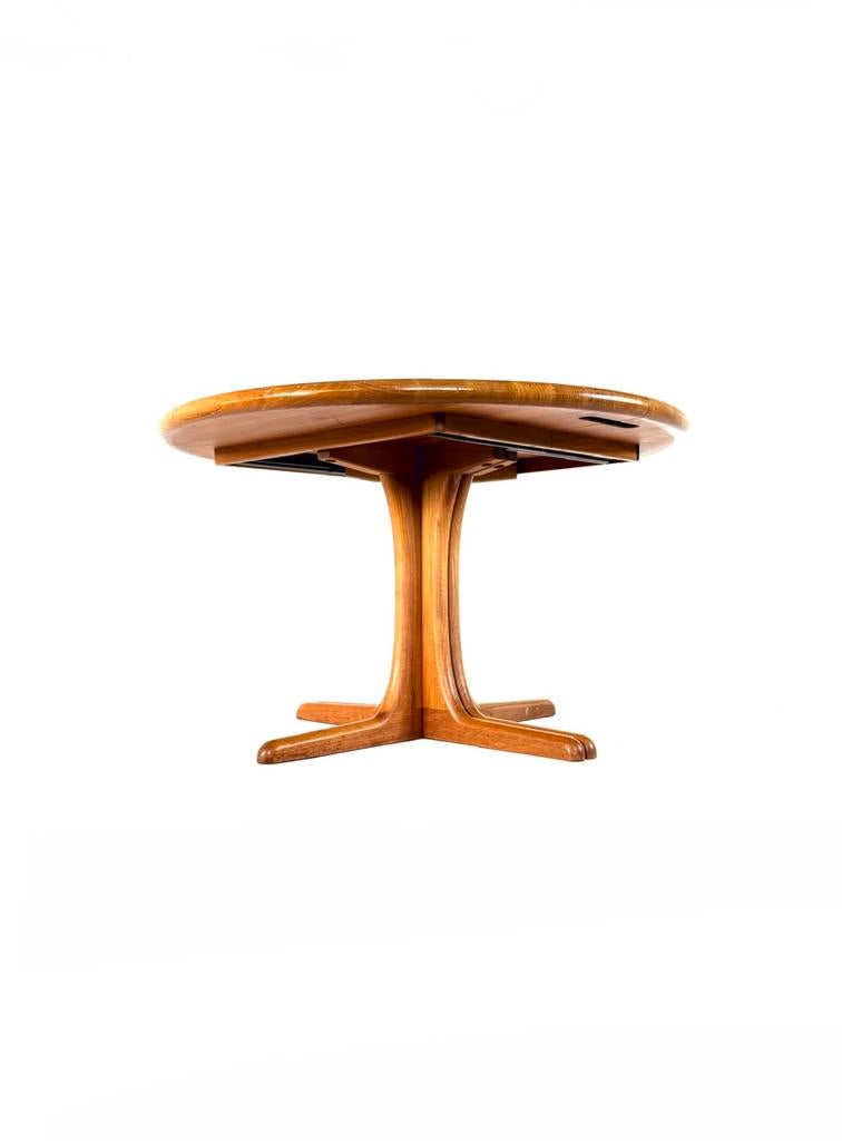 Vintage verlengbare Deense eettafel, Juul Kristensen ‘70, Huis en Inrichting, Vintage retro buisframe design rotan webbing papercord deens