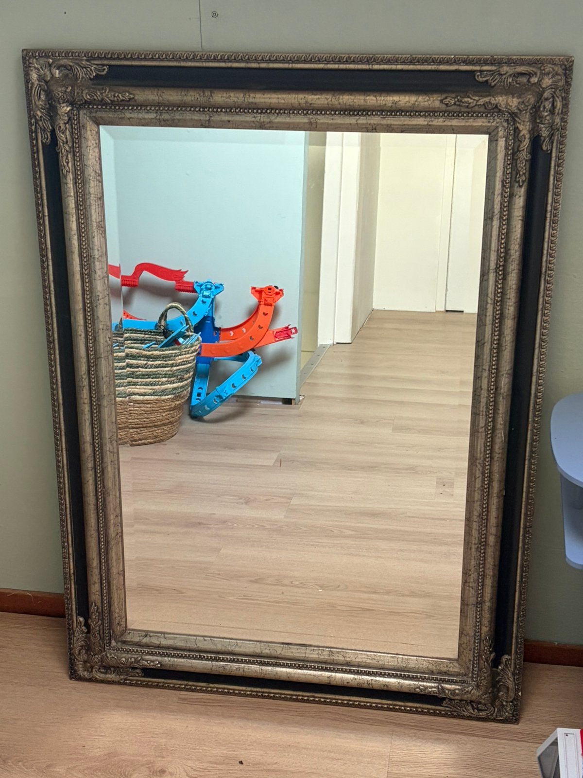 Brocante Spiegel met Barok Frame, Ophalen, Rechthoekig, 50 tot 100 cm, Minder dan 100 cm