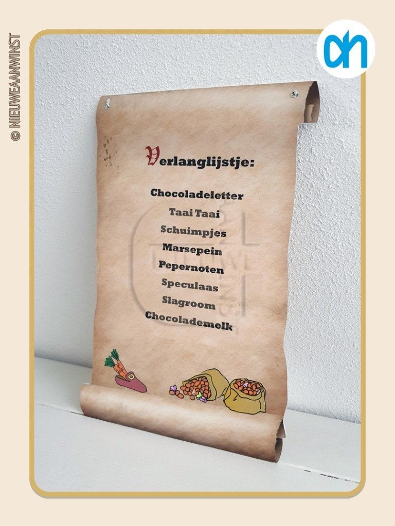 Nostalgisch Albert Heijn reclamebord verlanglijstje - 30cm, Verzenden, Zo goed als nieuw