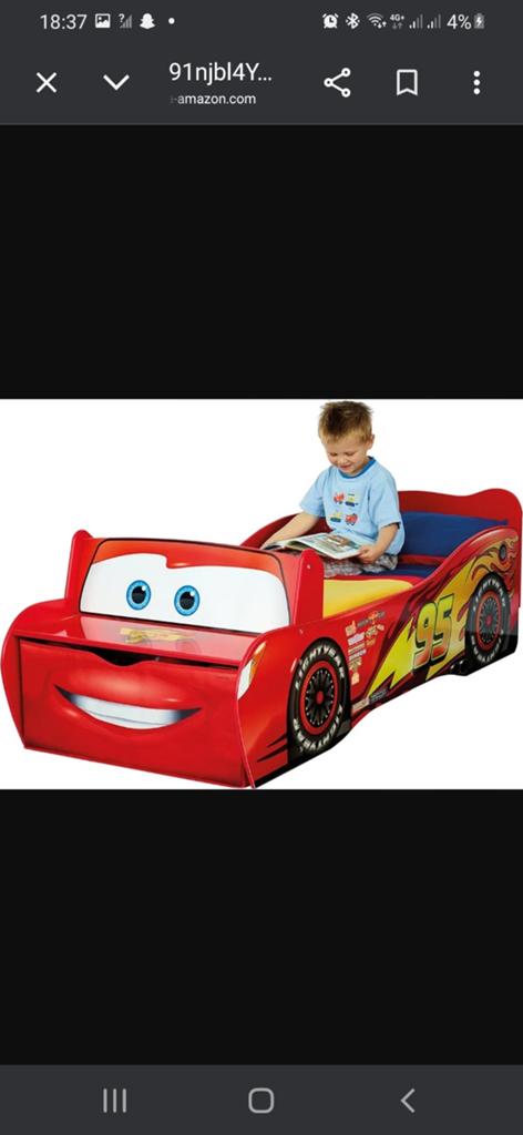 Cars Peuterbed met matras, dekbedovertrek en accessoires, Kinderen en Baby's, Kinderkamer | Bedden, Gebruikt, 70 tot 85 cm, Matras