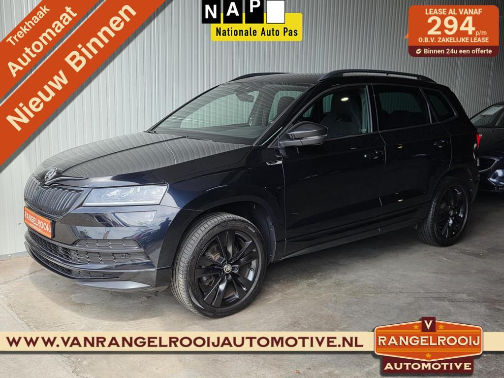 Skoda Karoq 1.5 TSI ACT DSG Sportline, klaphaak, pano, canto, 4 cilinders, 150 pk, Zwart, Bedrijf