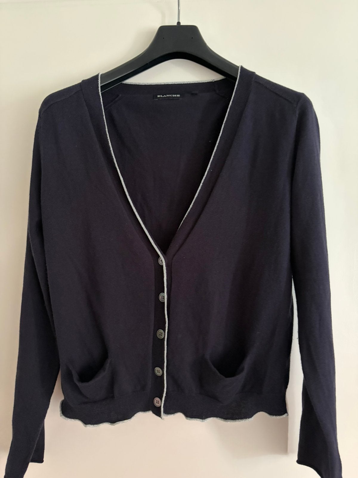 Blanche vestje mt L donkerblauw met zilverkleurige accent, Kleding | Dames, Truien en Vesten, Ophalen of Verzenden, Zo goed als nieuw