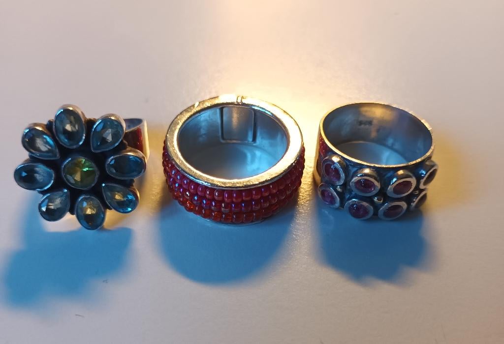 3x RING: 1x Dyrberg Kern/ 2x Zilver, Gebruikt, 19 tot 20, Ophalen of Verzenden, Dame