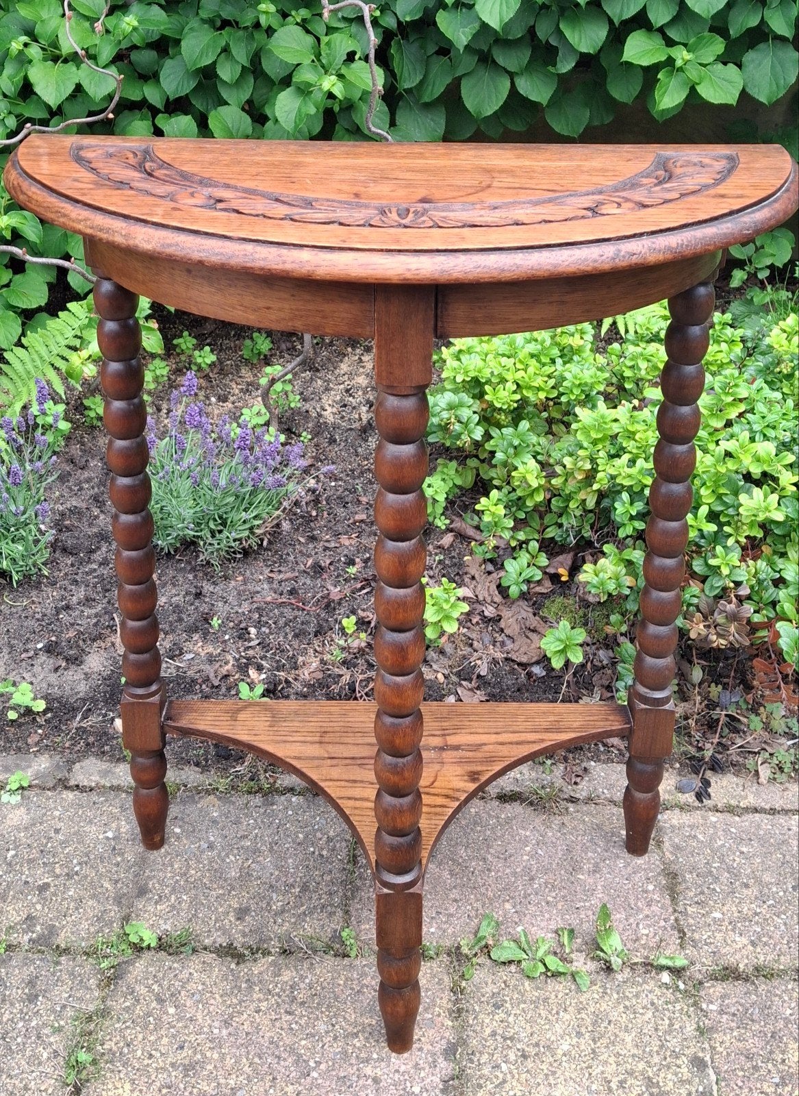 Antieke Demilune Haltafel/Plantentafel - Jaren '20-'30, Ophalen